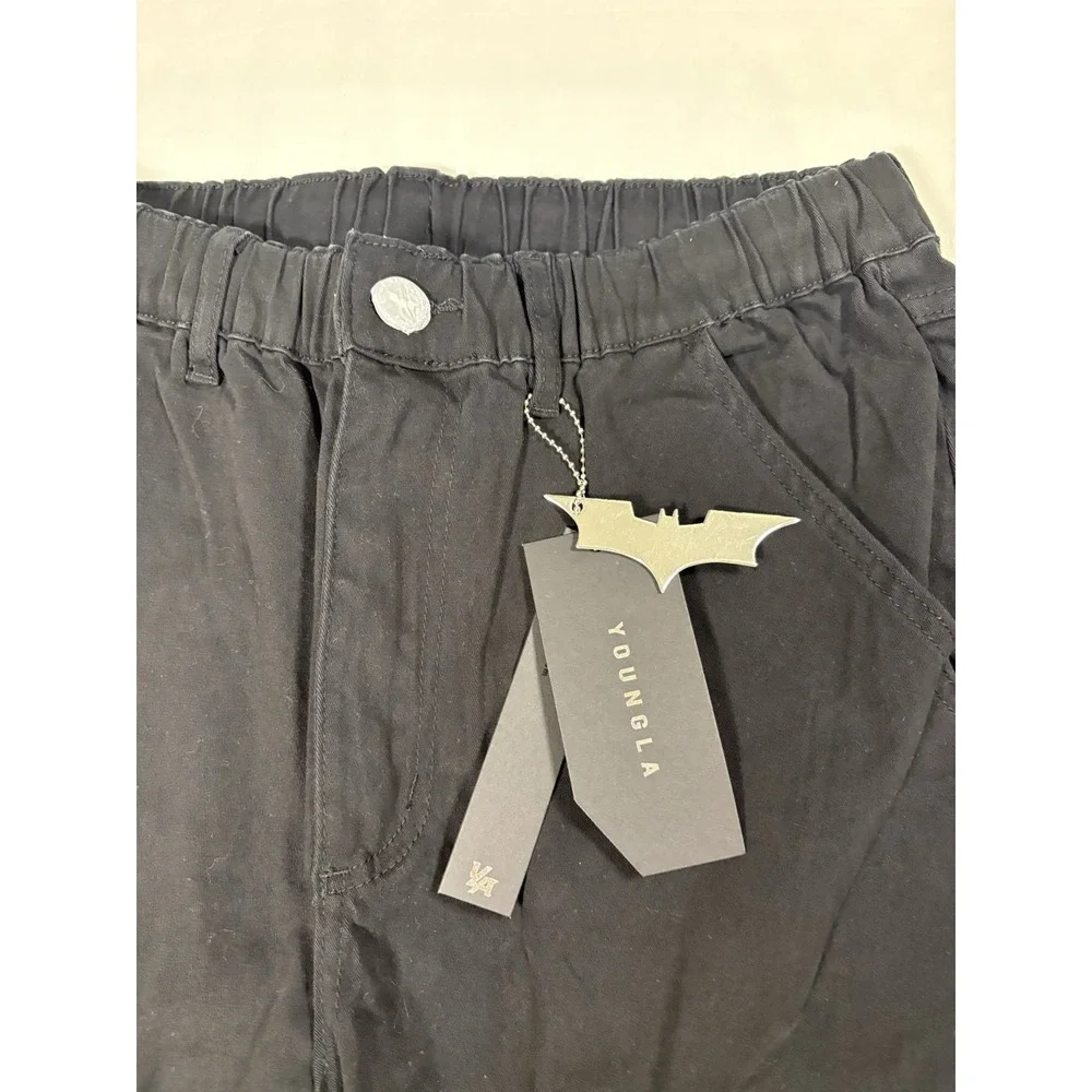 NWT YoungLA Batman Drifter Pants Black Wash 6066 Dark Knight Cargo Small S NEW